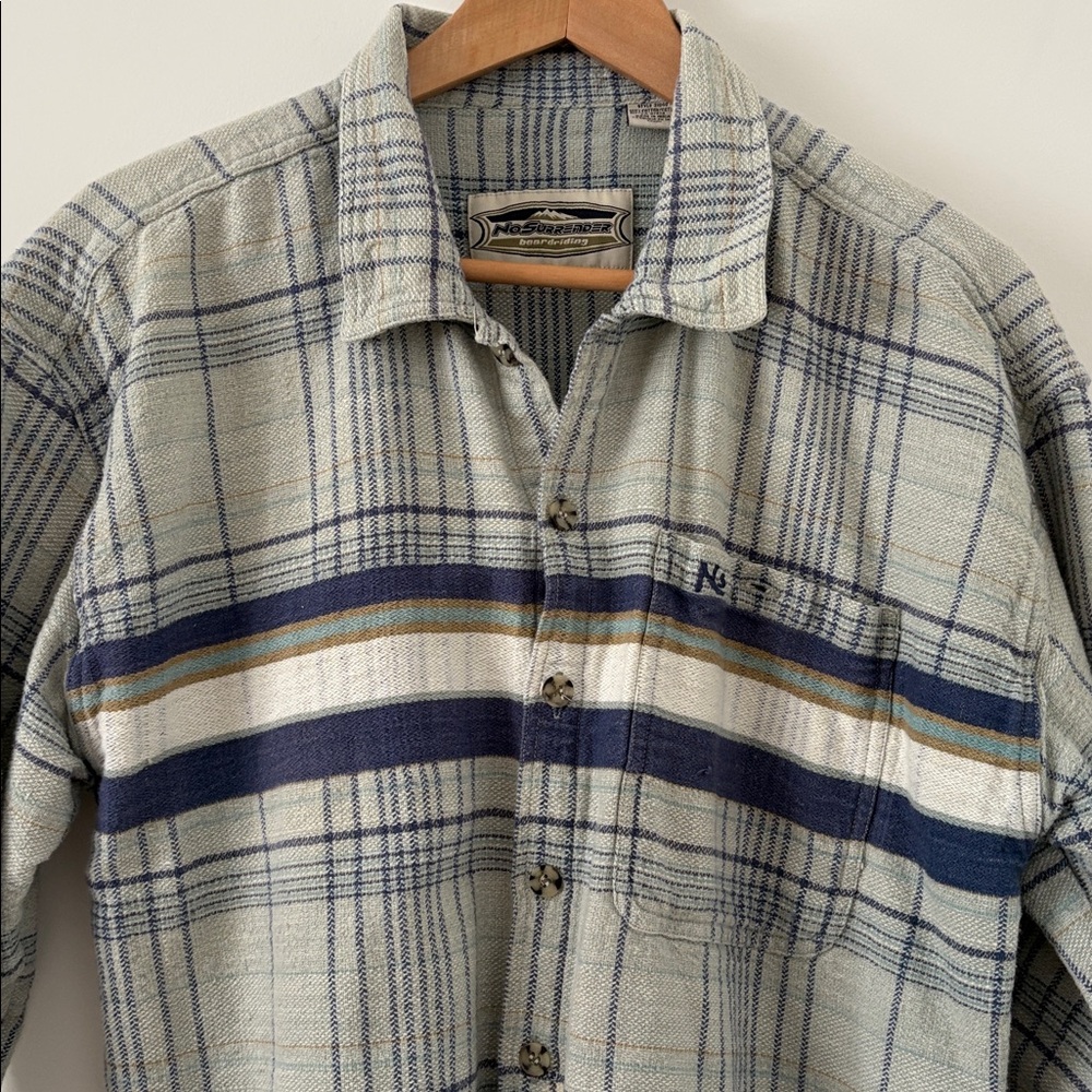 Blue Plaid Button 💯 cotton Down Shirt